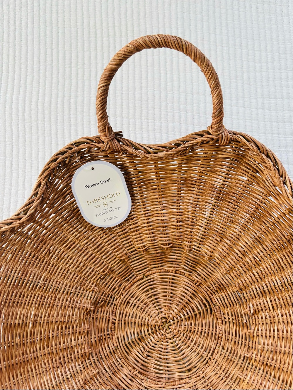 Threshold x Studio McGee Scallop Woven Shallow Bowl Basket Natural NWT - Picture 5 of 15